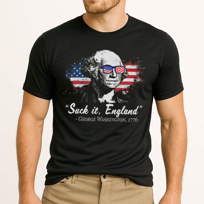 Suck It England Funny 4th Of July George Washington 1776 Cooling Performance Crew T-Shirt