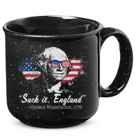 Suck It England Funny 4th Of July George Washington 1776 15oz Campfire Ceramic Mug
