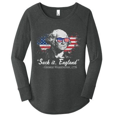 Suck It England Funny 4th Of July George Washington 1776 Women's Perfect Tri Tunic Long Sleeve Shirt