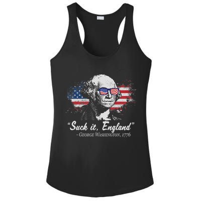 Suck It England Funny 4th Of July George Washington 1776 Ladies PosiCharge Competitor Racerback Tank