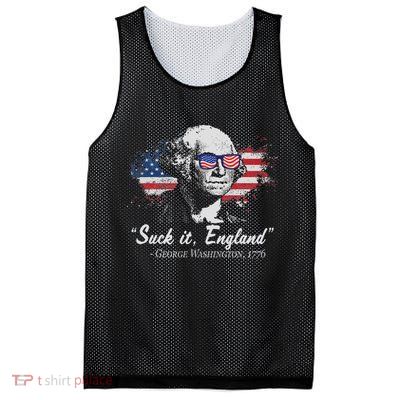 Suck It England Funny 4th Of July George Washington 1776 Mesh Reversible Basketball Jersey Tank