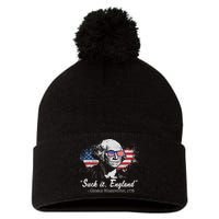 Suck It England Funny 4th Of July George Washington 1776 Pom Pom 12in Knit Beanie