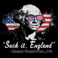 Suck It England Funny 4th Of July George Washington 1776 Pom Pom 12in Knit Beanie