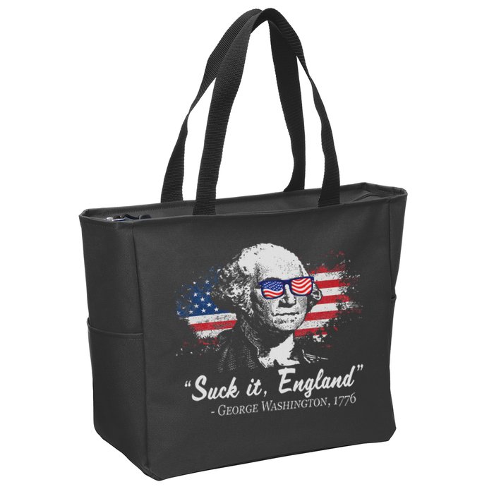 Suck It England Funny 4th Of July George Washington 1776 Zip Tote Bag