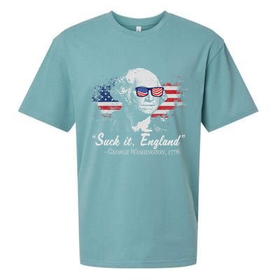 Suck It England Funny 4th Of July George Washington 1776 Sueded Cloud Jersey T-Shirt