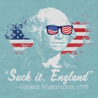 Suck It England Funny 4th Of July George Washington 1776 Sueded Cloud Jersey T-Shirt