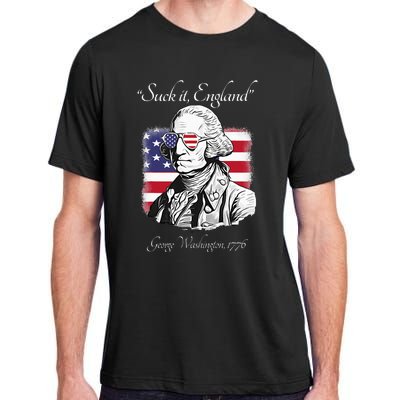 Suck It England Funny George Washington USA Flag 4th of July Adult ChromaSoft Performance T-Shirt