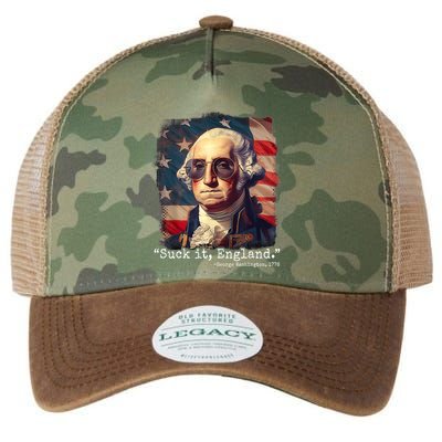 Suck It England Funny 4th Of July George Washington 1776 Legacy Tie Dye Trucker Hat