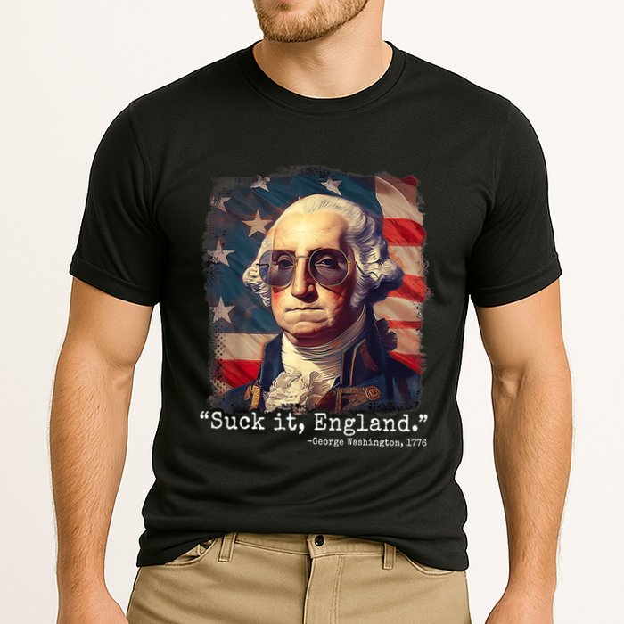 Suck It England Funny 4th Of July George Washington 1776 Cooling Performance Crew T-Shirt