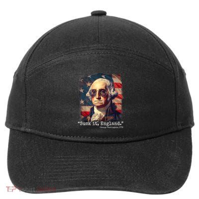 Suck It England Funny 4th Of July George Washington 1776 7-Panel Snapback Hat
