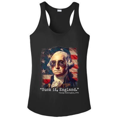 Suck It England Funny 4th Of July George Washington 1776 Ladies PosiCharge Competitor Racerback Tank