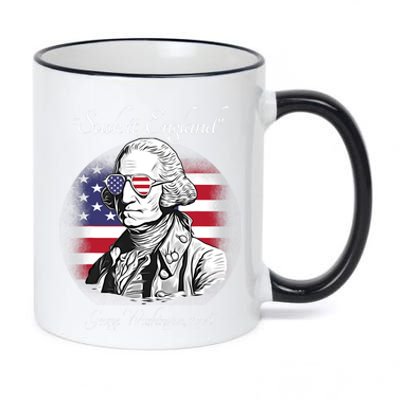 Suck It England Funny George Washington USA Flag 4th Of July 11oz Black Color Changing Mug