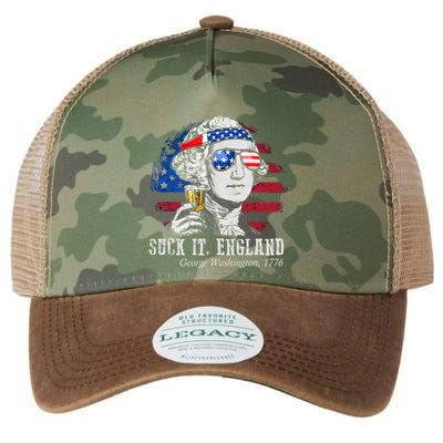 Suck It England Funny 4th of July George Washington 1776 Legacy Tie Dye Trucker Hat