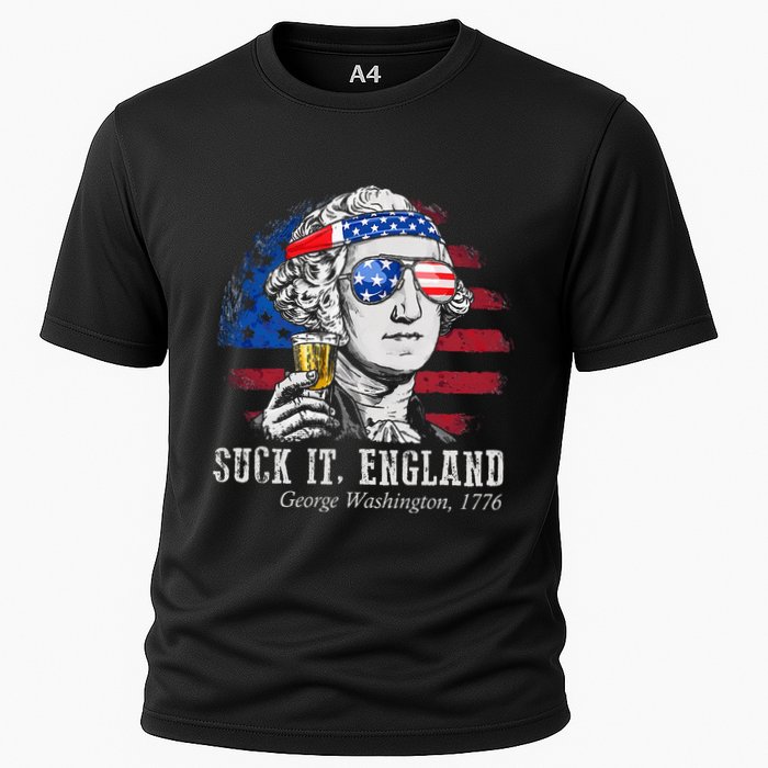 Suck It England Funny 4th of July George Washington 1776 Cooling Performance Crew T-Shirt