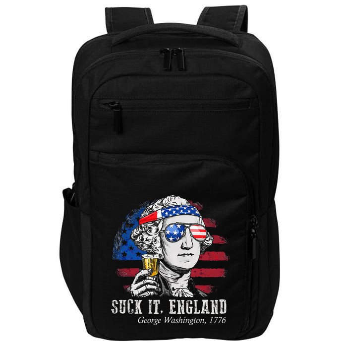 Suck It England Funny 4th of July George Washington 1776 Impact Tech Backpack
