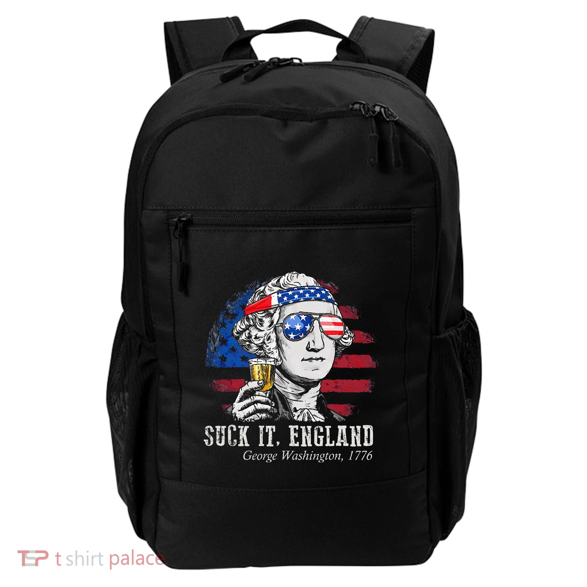 Suck It England Funny 4th of July George Washington 1776 Backpack