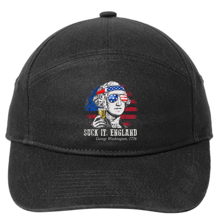 Suck It England Funny 4th of July George Washington 1776 7-Panel Snapback Hat