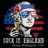 Suck It England Funny 4th of July George Washington 1776 7-Panel Snapback Hat