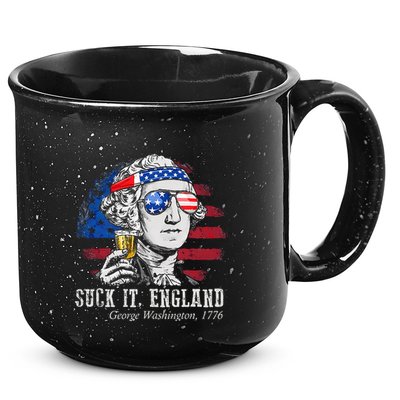 Suck It England Funny 4th of July George Washington 1776 15oz Campfire Ceramic Mug