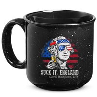Suck It England Funny 4th of July George Washington 1776 15oz Campfire Ceramic Mug