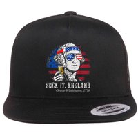 Suck It England Funny 4th of July George Washington 1776 Flat Bill Trucker Hat