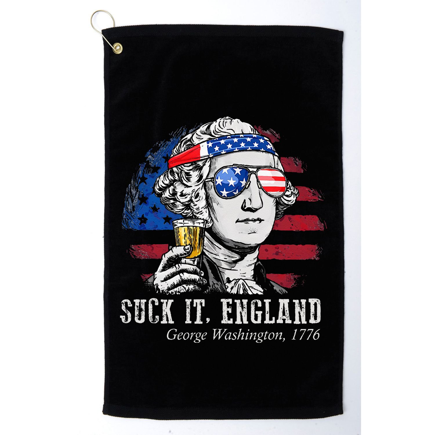 Suck It England Funny 4th of July George Washington 1776 Golf Towel