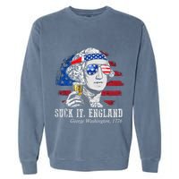 Suck It England Funny 4th of July George Washington 1776 Garment-Dyed Sweatshirt