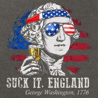 Suck It England Funny 4th of July George Washington 1776 Cotton Canvas Backpack