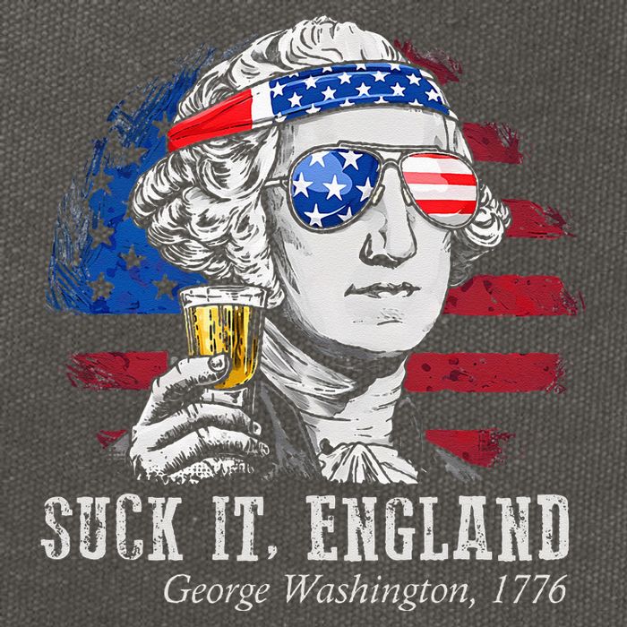 Suck It England Funny 4th of July George Washington 1776 Cotton Canvas Backpack