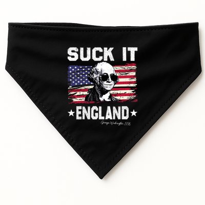 Suck It England Funny 4th Of July George Washington 1776 USA-Made Doggie Bandana