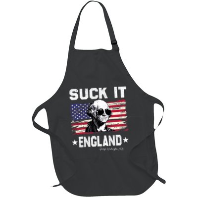 Suck It England Funny 4th Of July George Washington 1776 Full-Length Apron With Pockets