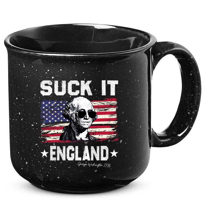 Suck It England Funny 4th Of July George Washington 1776 15oz Campfire Ceramic Mug