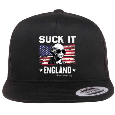 Suck It England Funny 4th Of July George Washington 1776 Flatbill Hat