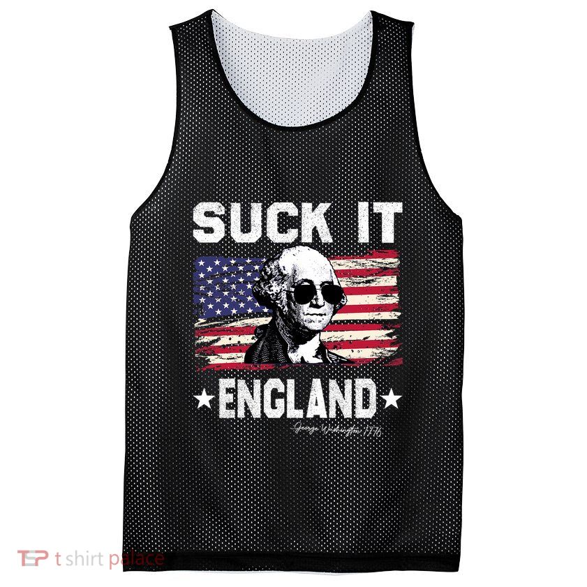 Suck It England Funny 4th Of July George Washington 1776 Mesh Reversible Basketball Jersey Tank