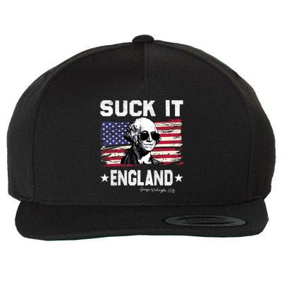 Suck It England Funny 4th Of July George Washington 1776 Wool Snapback Cap