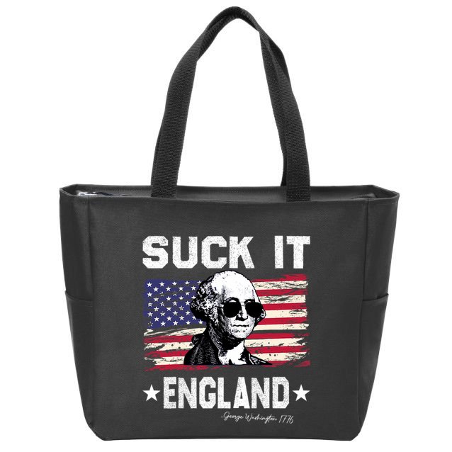 Suck It England Funny 4th Of July George Washington 1776 Zip Tote Bag