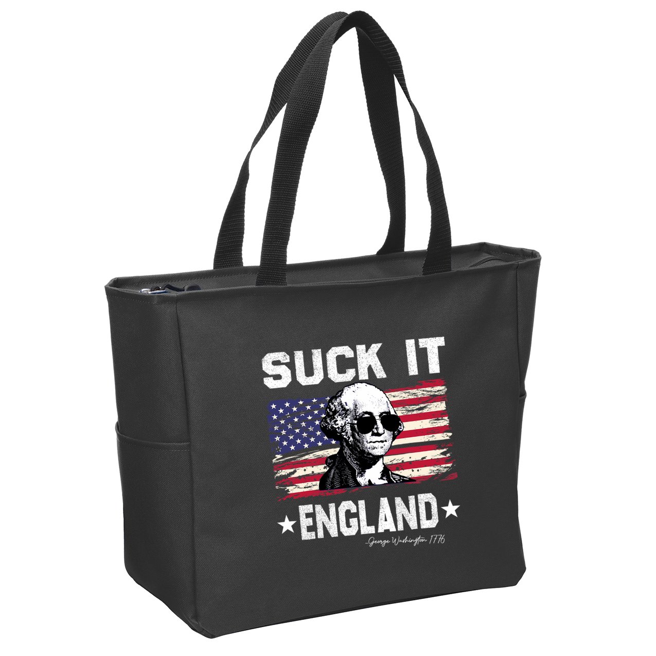 Suck It England Funny 4th Of July George Washington 1776 Zip Tote Bag