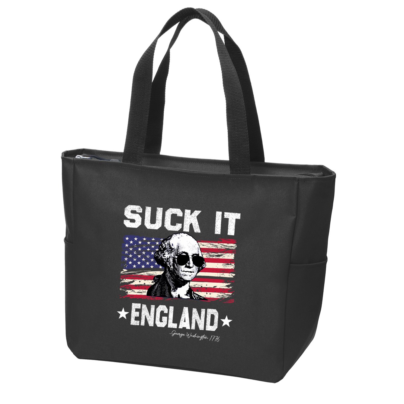 Suck It England Funny 4th Of July George Washington 1776 Zip Tote Bag