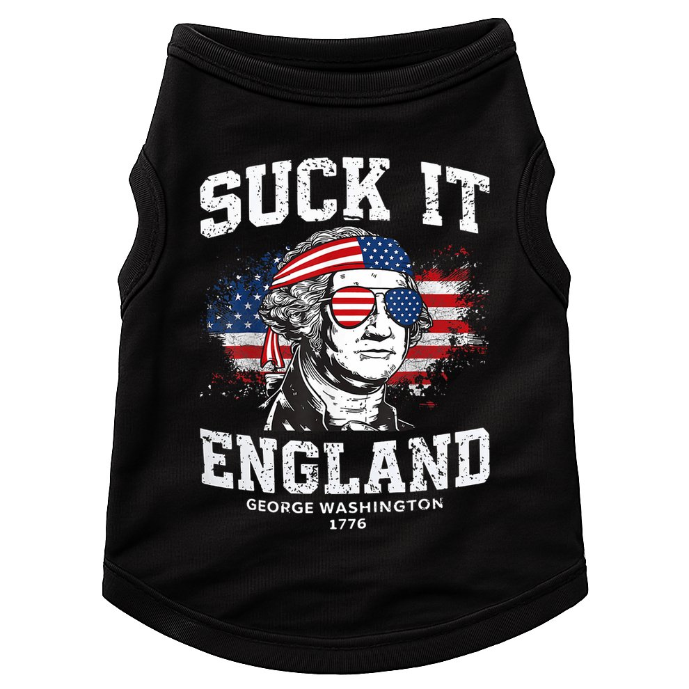 Suck It England Funny 4th Of July George Washington 1776 Doggie Tank