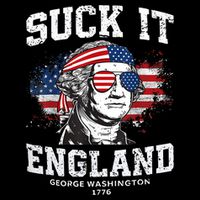 Suck It England Funny 4th Of July George Washington 1776 7-Panel Snapback Hat