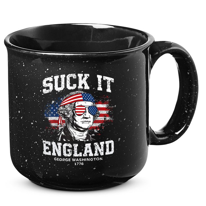 Suck It England Funny 4th Of July George Washington 1776 15oz Campfire Ceramic Mug