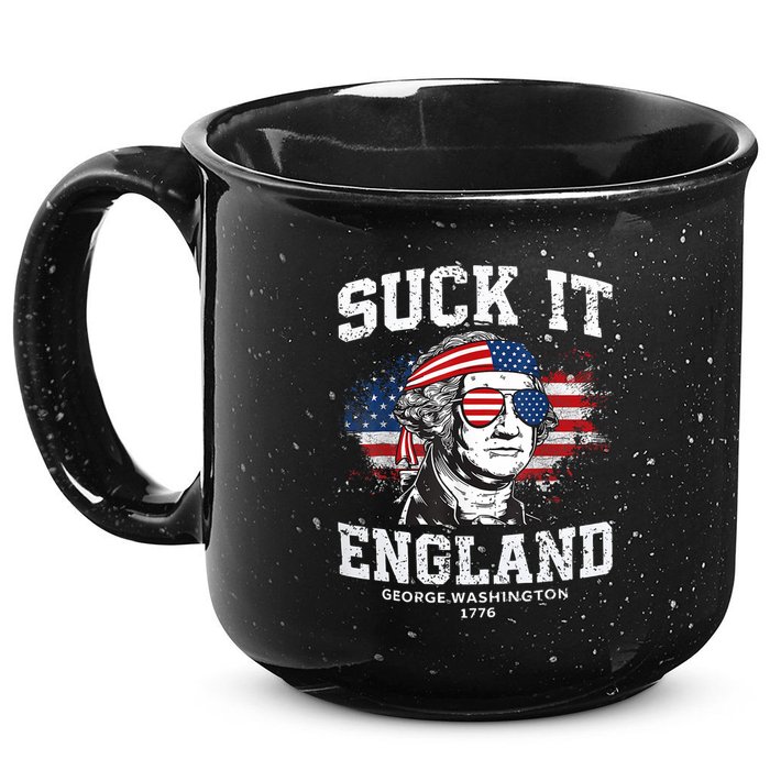 Suck It England Funny 4th Of July George Washington 1776 15oz Campfire Ceramic Mug