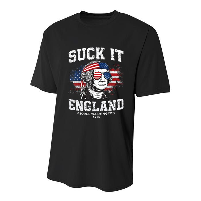 Suck It England Funny 4th Of July George Washington 1776 Youth Performance Sprint T-Shirt