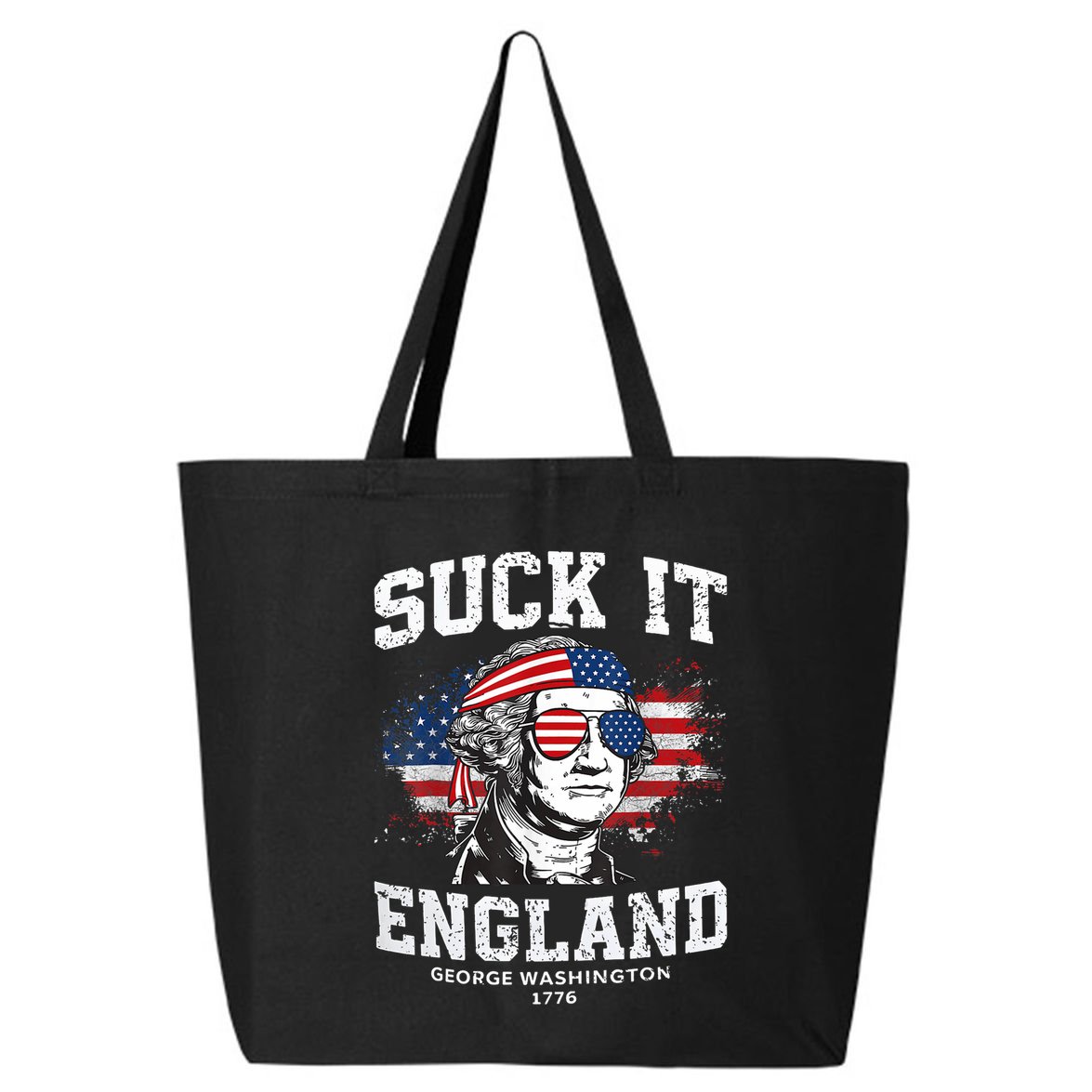 Suck It England Funny 4th Of July George Washington 1776 25L Jumbo Tote