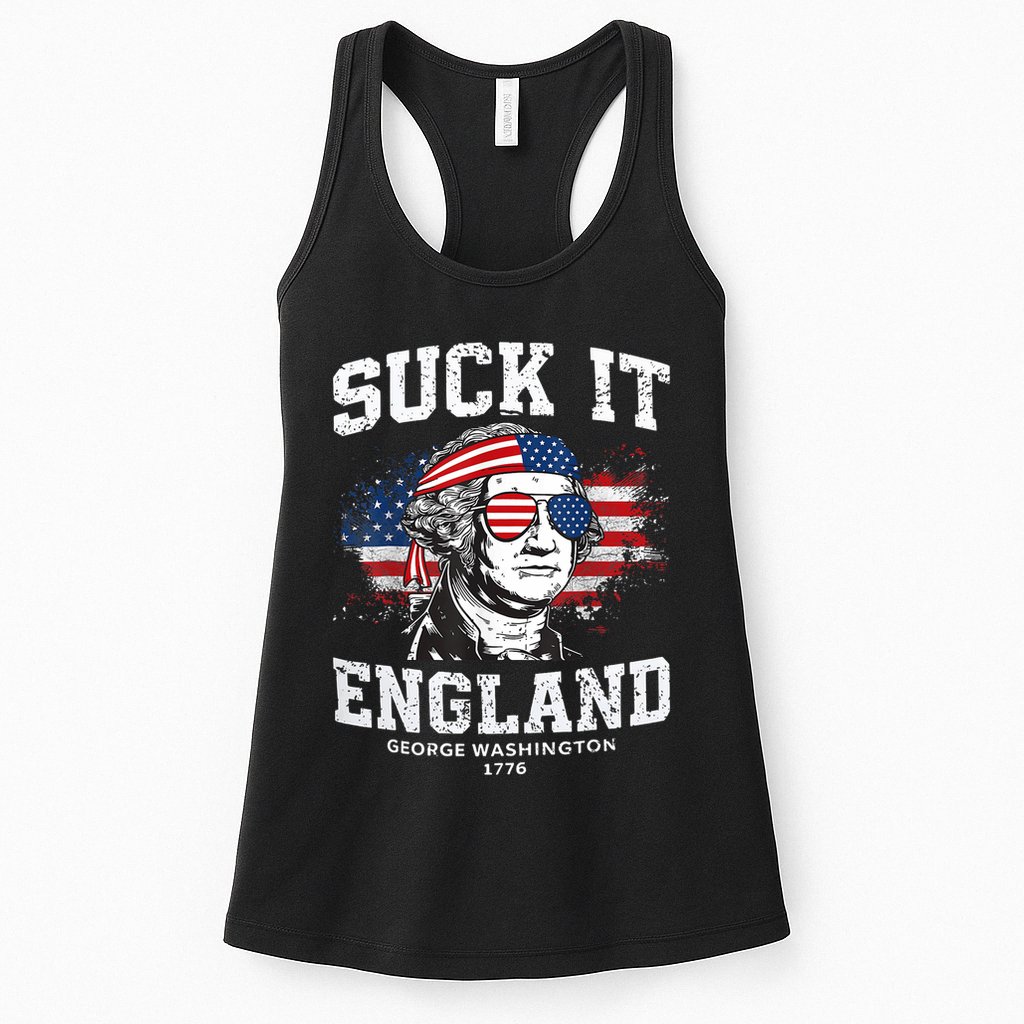 Suck It England Funny 4th Of July George Washington 1776 Womens Tank Top