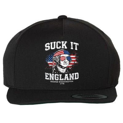 Suck It England Funny 4th Of July George Washington 1776 Wool Snapback Cap