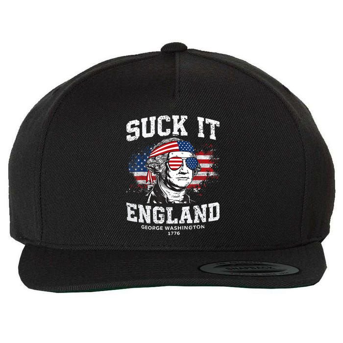 Suck It England Funny 4th Of July George Washington 1776 Wool Snapback Cap