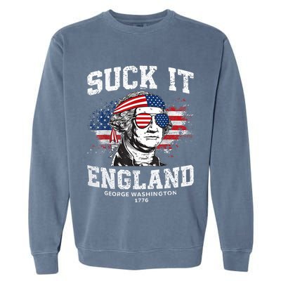 Suck It England Funny 4th Of July George Washington 1776 Garment-Dyed Sweatshirt