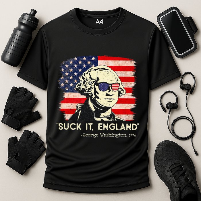 Suck It England Funny 4th of July Funny George Washington Cooling Performance Crew T-Shirt