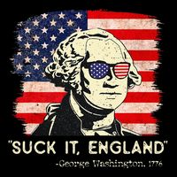 Suck It England Funny 4th of July Funny George Washington 7-Panel Snapback Hat